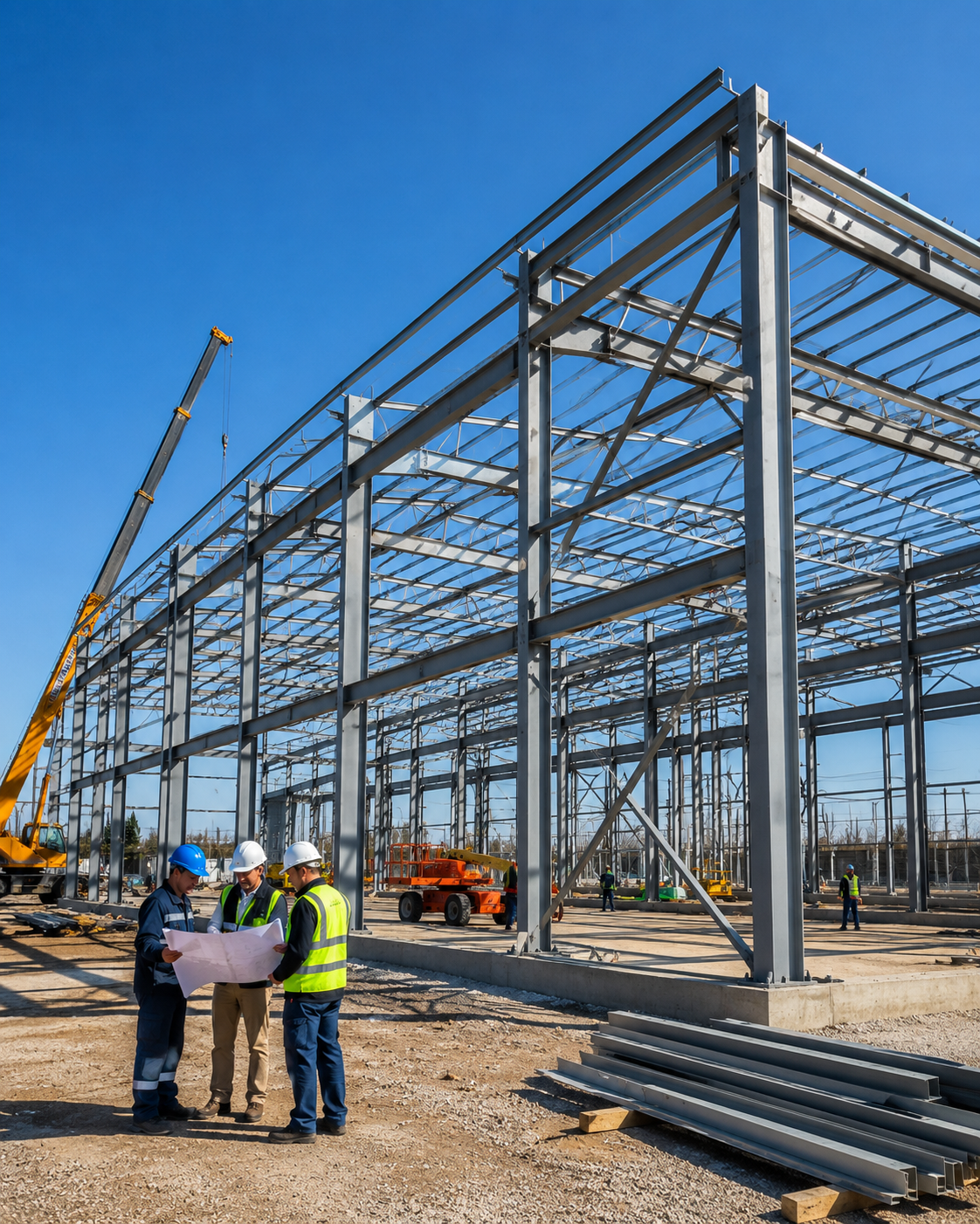 Команда MS Buildings на строительстве металлокаркаса