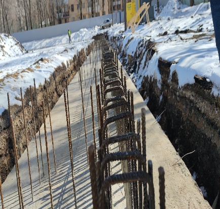 Начало работ по устройству фундаментов